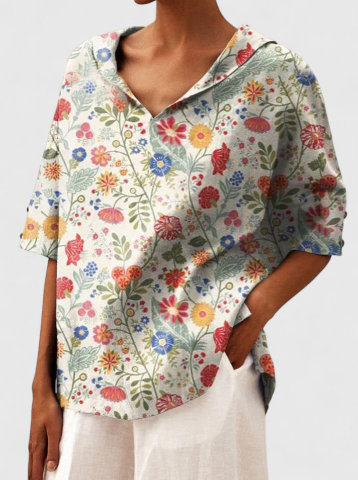 Women's Elegant Top with Floral Print for Summer Days