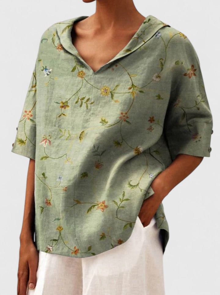 Women's Elegant Top with Floral Print for Summer Days