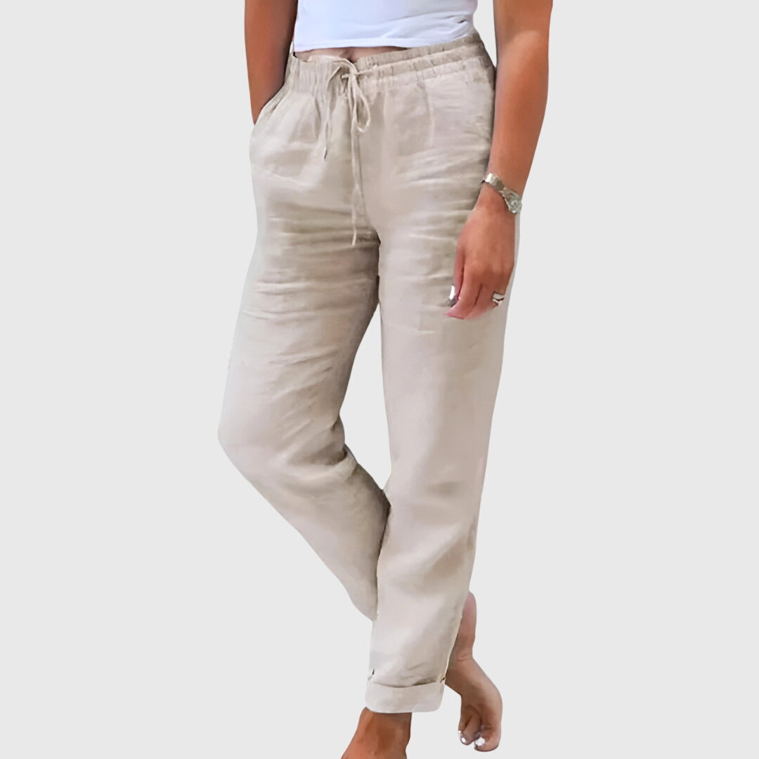 Women's Elegant Trousers with Drawstring Waist for Casual Daywear