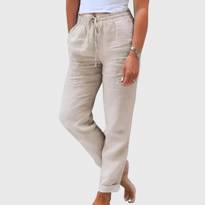 Women's Elegant Trousers with Drawstring Waist for Casual Daywear