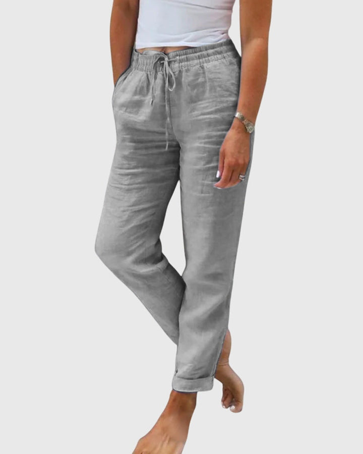 Women's Elegant Trousers with Drawstring Waist for Casual Daywear