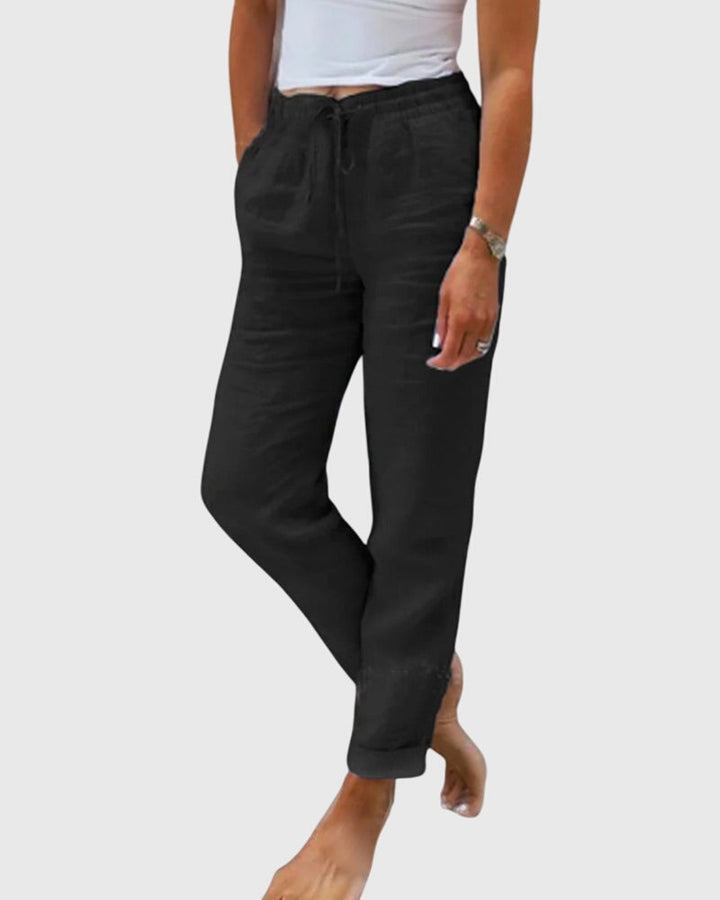 Women's Elegant Trousers with Drawstring Waist for Casual Daywear