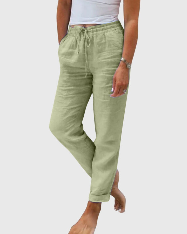 Women's Elegant Trousers with Drawstring Waist for Casual Daywear