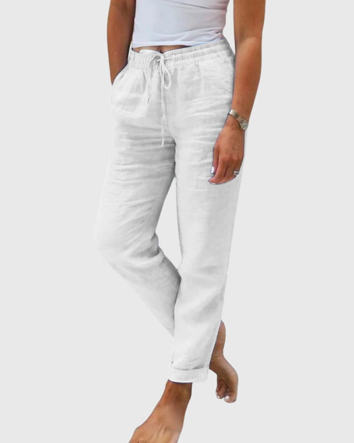 Women's Elegant Trousers with Drawstring Waist for Casual Daywear