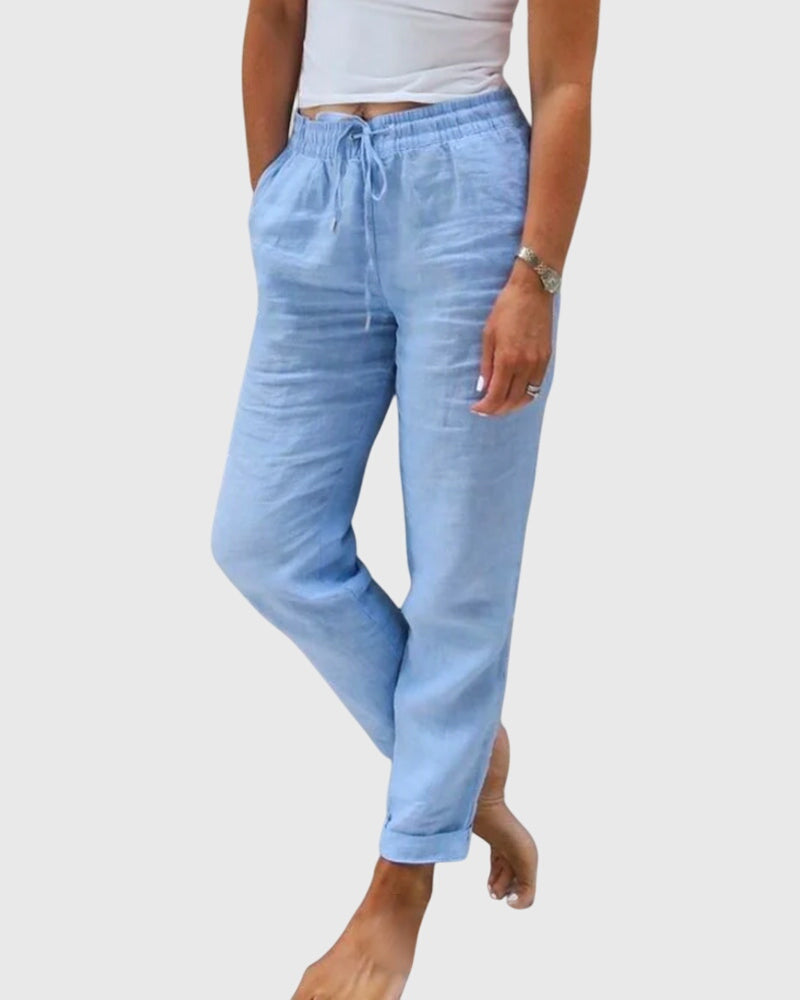 Women's Elegant Trousers with Drawstring Waist for Casual Daywear