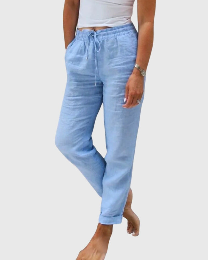 Women's Elegant Trousers with Drawstring Waist for Casual Daywear