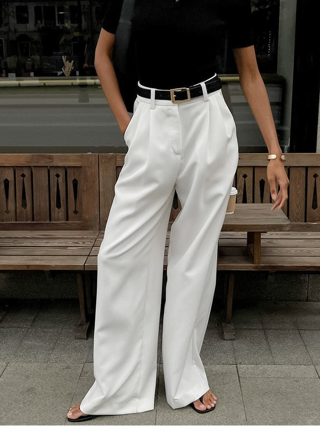 Women's Elegant Trousers with Non-Stretch Comfort for Work