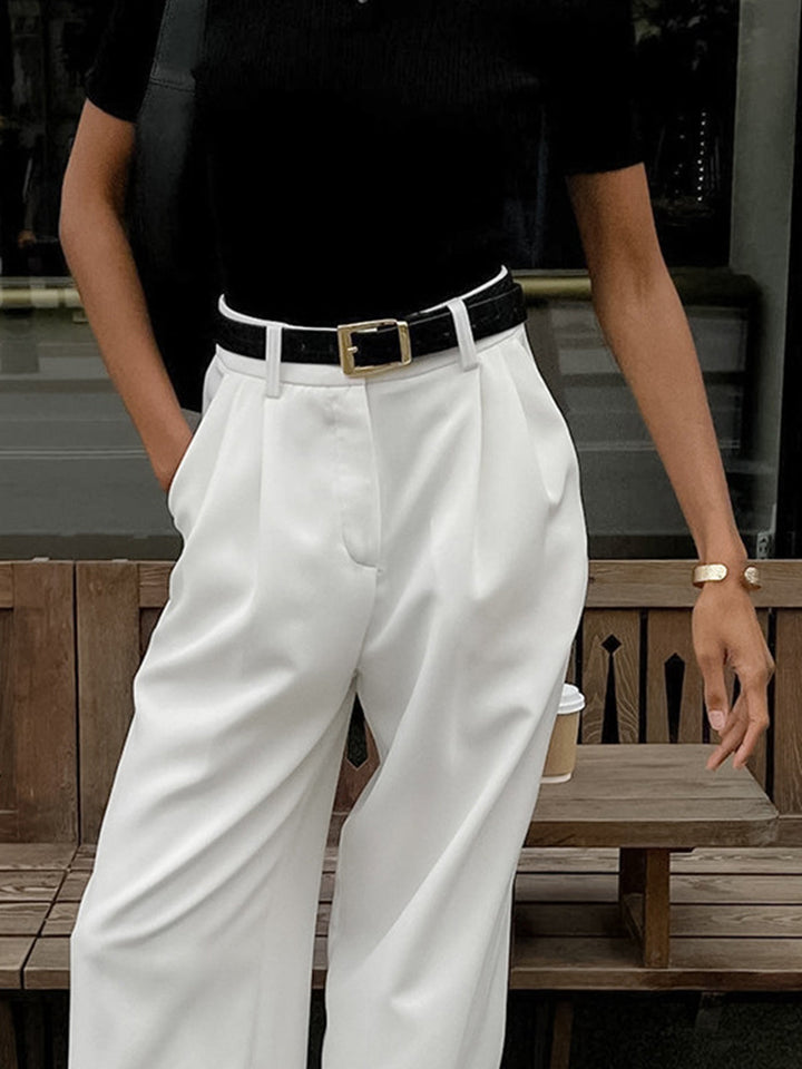 Women's Elegant Trousers with Non-Stretch Comfort for Work