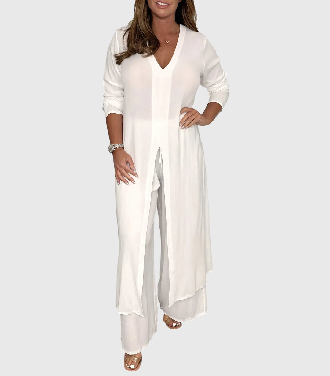 Women's Elegant Two-Piece Set with Elastic Waistband for Everyday