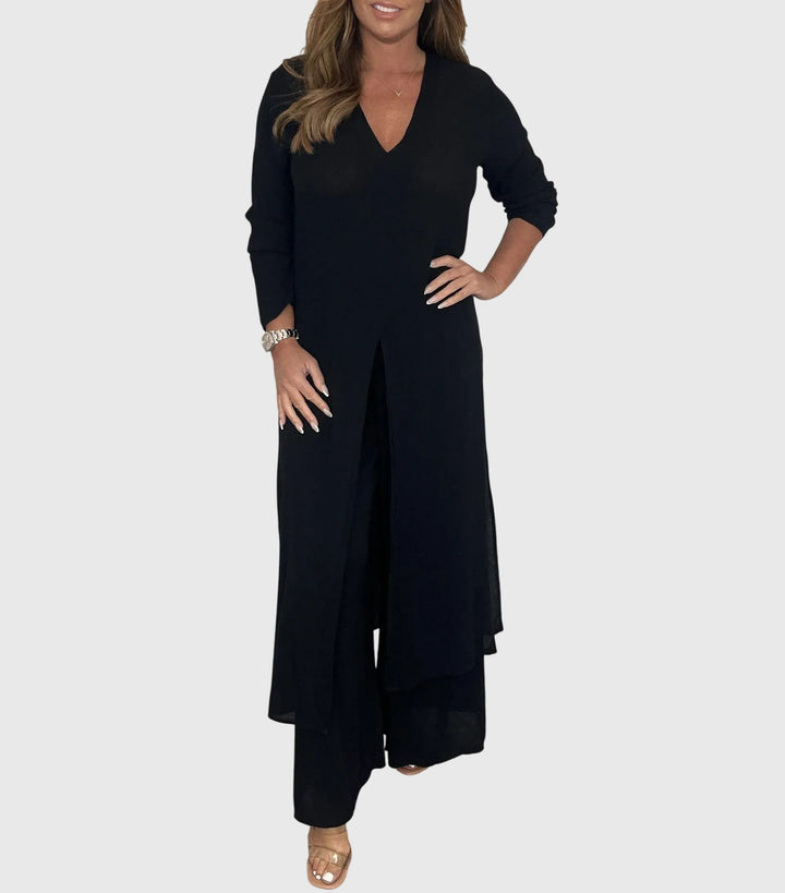 Women's Elegant Two-Piece Set with Elastic Waistband for Everyday