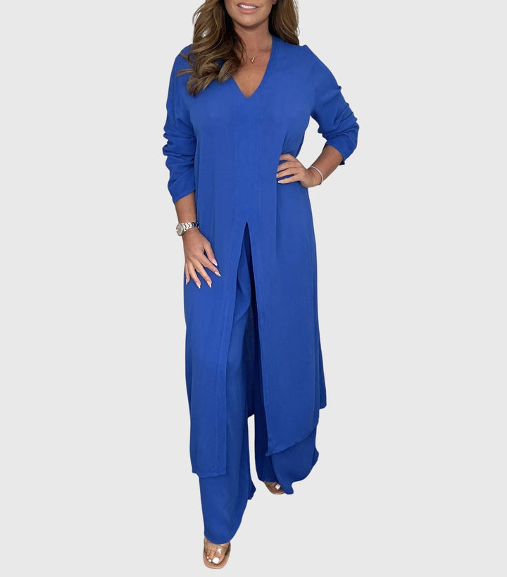 Women's Elegant Two-Piece Set with Elastic Waistband for Everyday