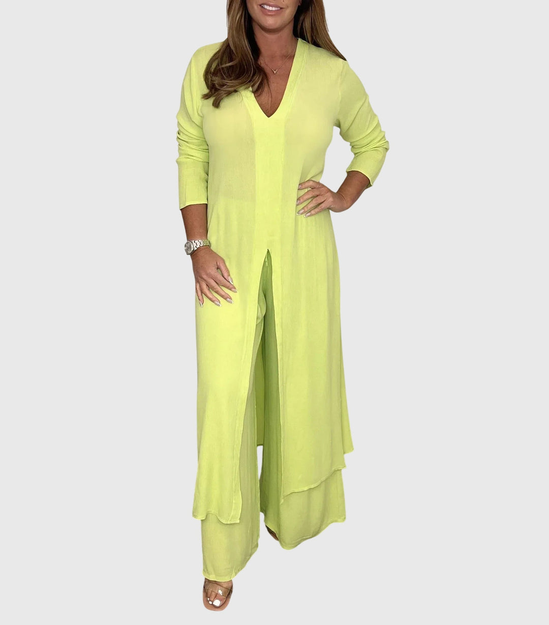 Women's Elegant Two-Piece Set with Elastic Waistband for Everyday