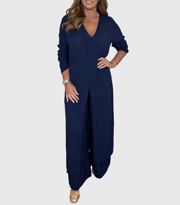 Women's Elegant Two-Piece Set with Elastic Waistband for Everyday