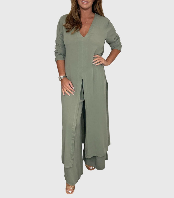 Women's Elegant Two-Piece Set with Elastic Waistband for Everyday