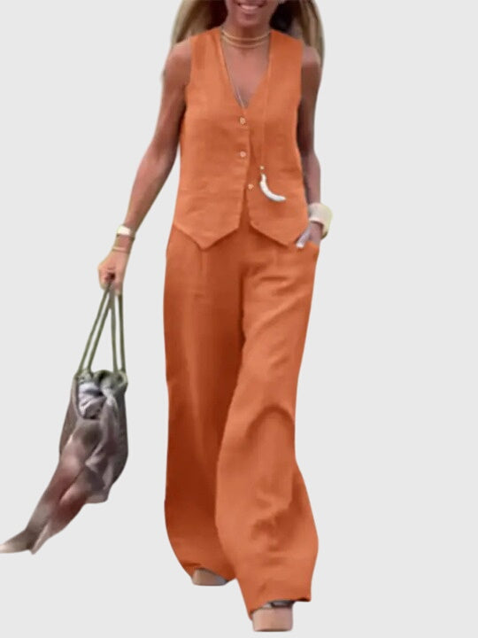 Women's Elegant Two-Piece Set with Vest for Events