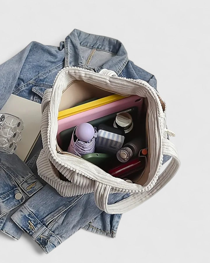 Women's Everyday Utility Bag with ribbed texture for errands
