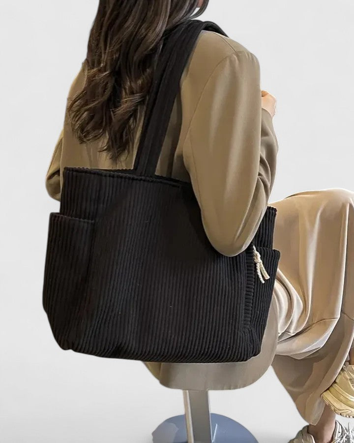 Women's Everyday Utility Bag with ribbed texture for errands