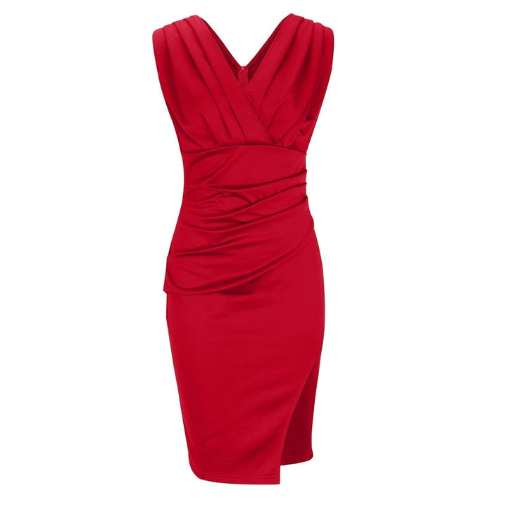 Women's Fitted Dress with V-Neck for Special Occasions