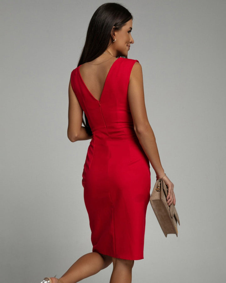 Women's Fitted Dress with V-Neck for Special Occasions