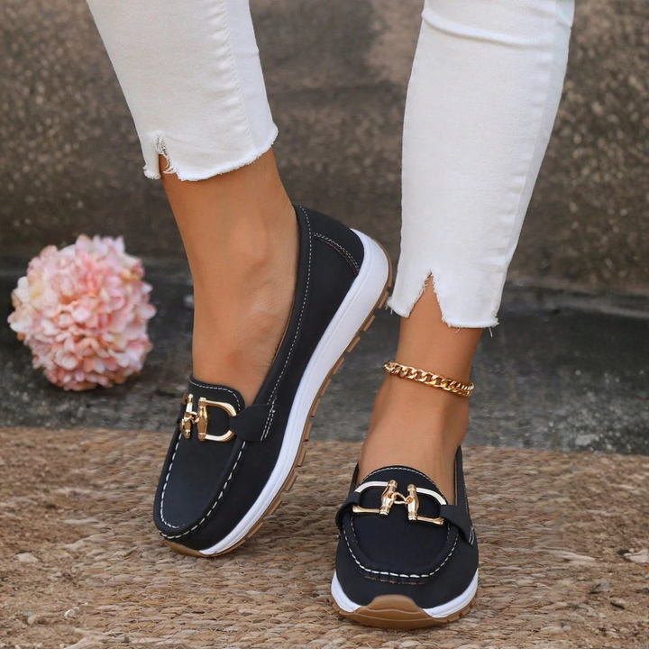 Women's Flannel Loafers with Suede Finish for Summer Outings