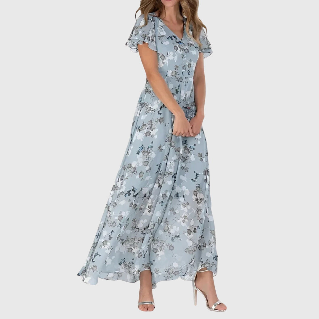 Women's Flattering Dress with Flutter Sleeves for Party