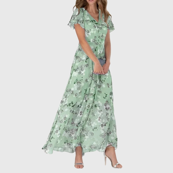 Women's Flattering Dress with Flutter Sleeves for Party