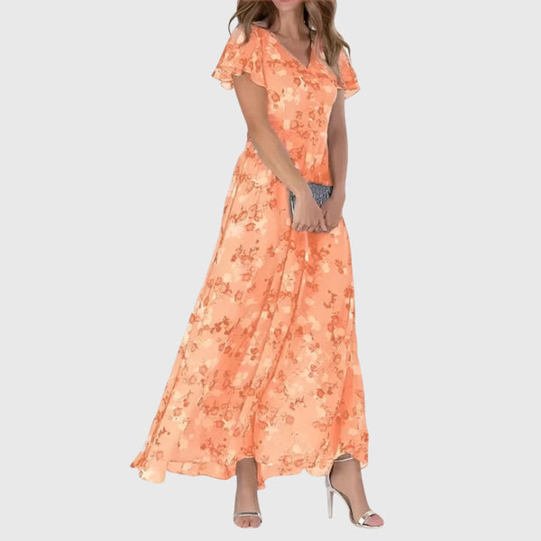 Women's Flattering Dress with Flutter Sleeves for Party