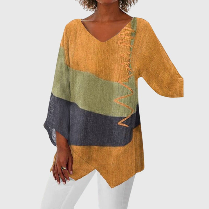 Women's Flattering Top with Unique Print for Office-Casual