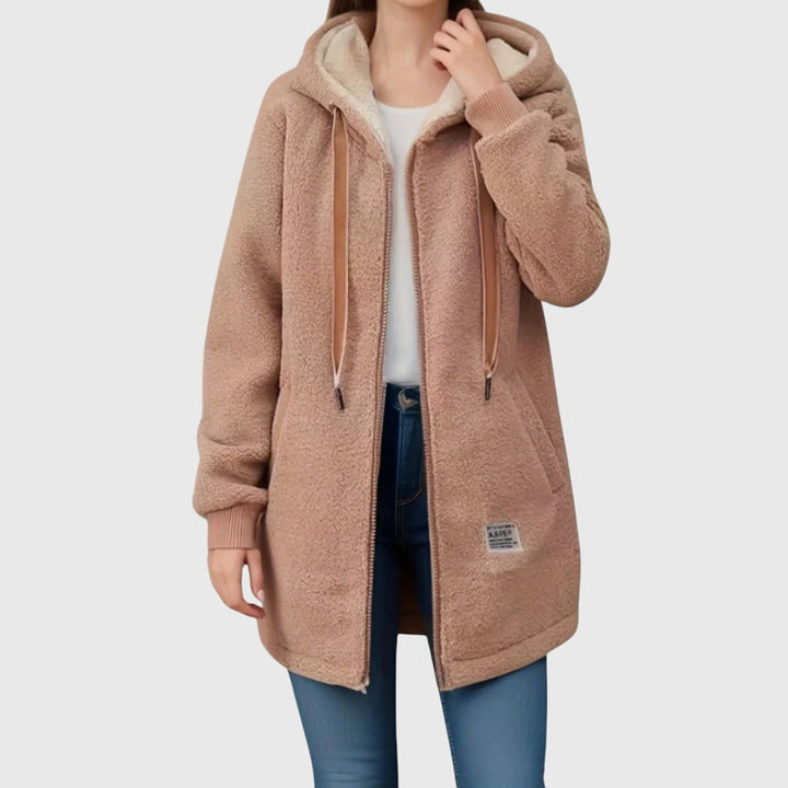 Women's Fleece Jacket with Hood for chilly everyday wear