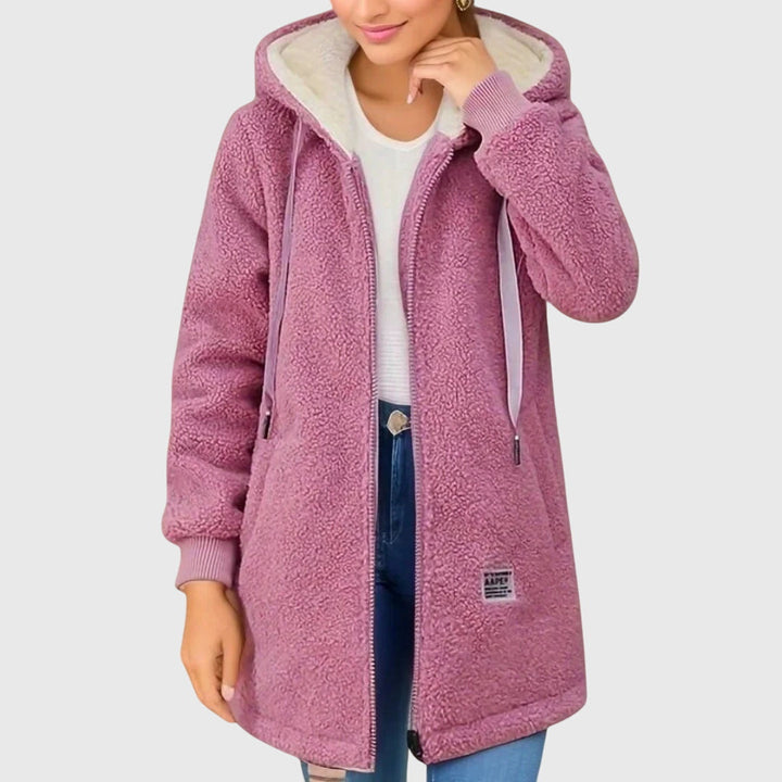 Women's Fleece Jacket with Hood for chilly everyday wear