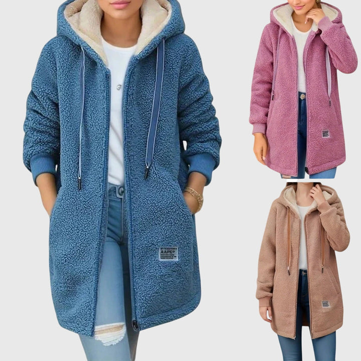 Women's Fleece Jacket with Hood for chilly everyday wear