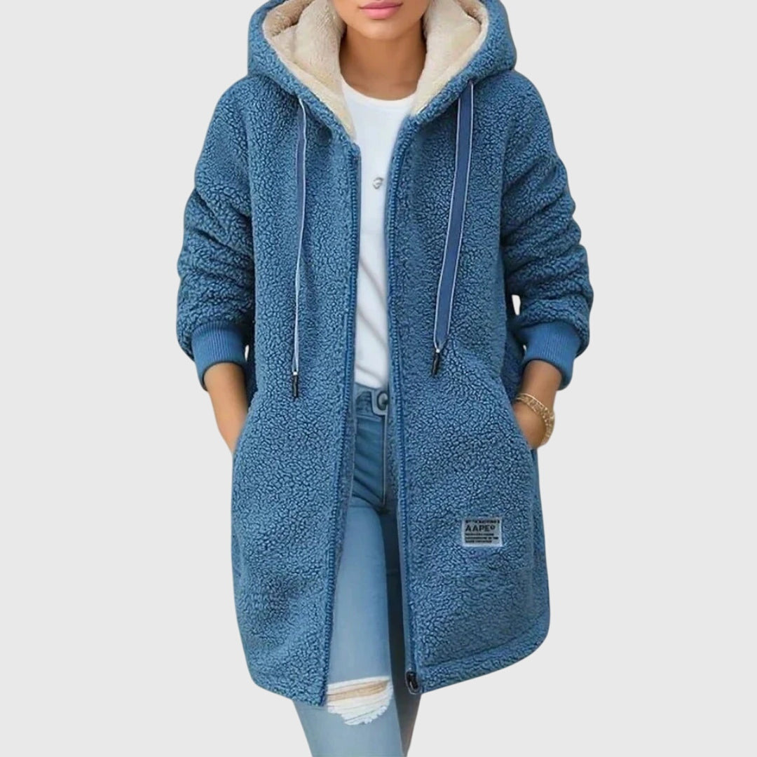 Women's Fleece Jacket with Hood for chilly everyday wear