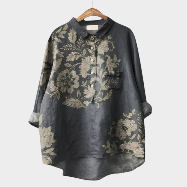 Women's Floral Blouse with Nature Print for Smart-Casual