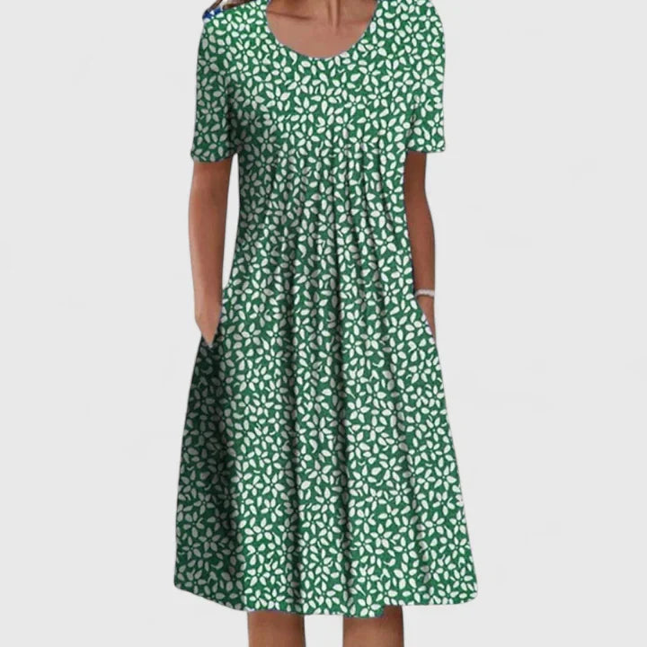 Women's Floral Dress with Pockets for Garden Party