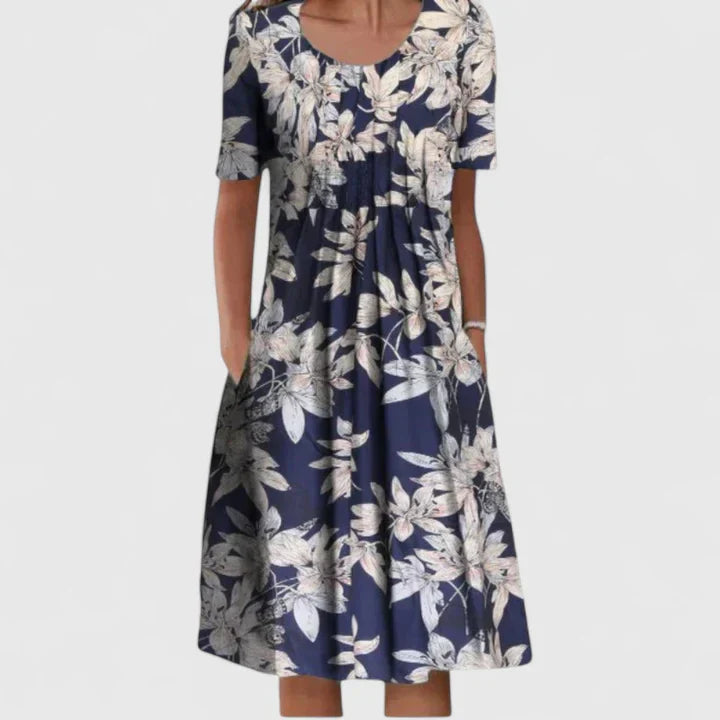Women's Floral Dress with Pockets for Garden Party