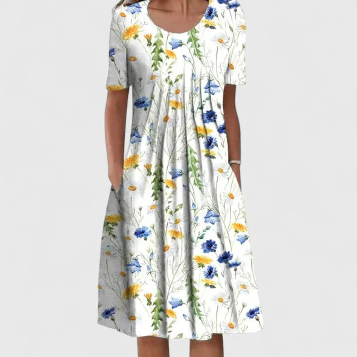Women's Floral Dress with Pockets for Garden Party