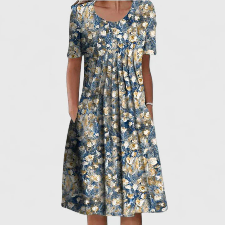 Women's Floral Dress with Pockets for Garden Party