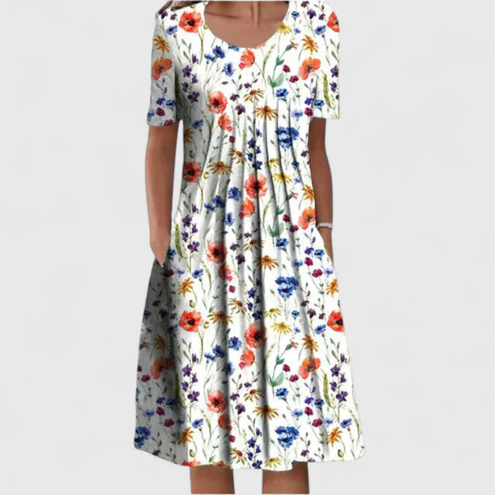 Women's Floral Dress with Pockets for Garden Party