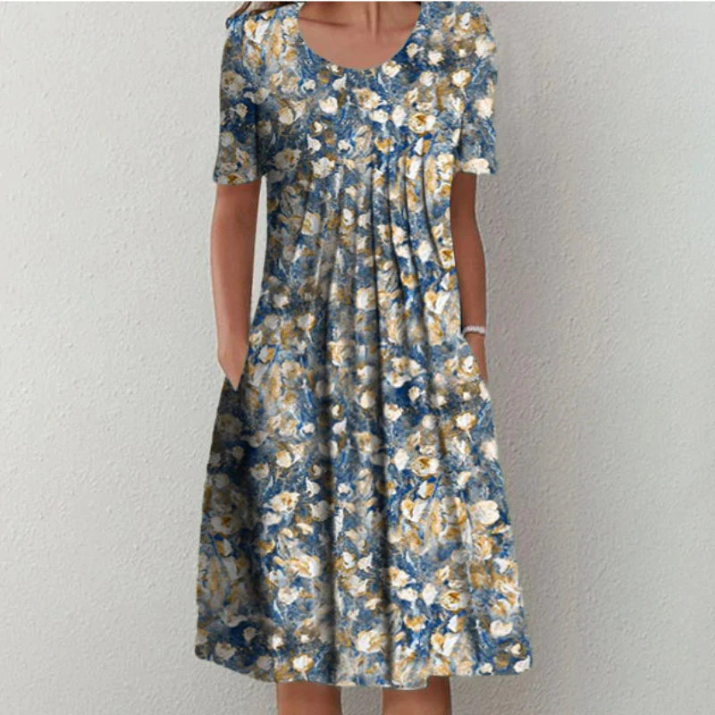 Women's Floral Dress with Pockets for Garden Party