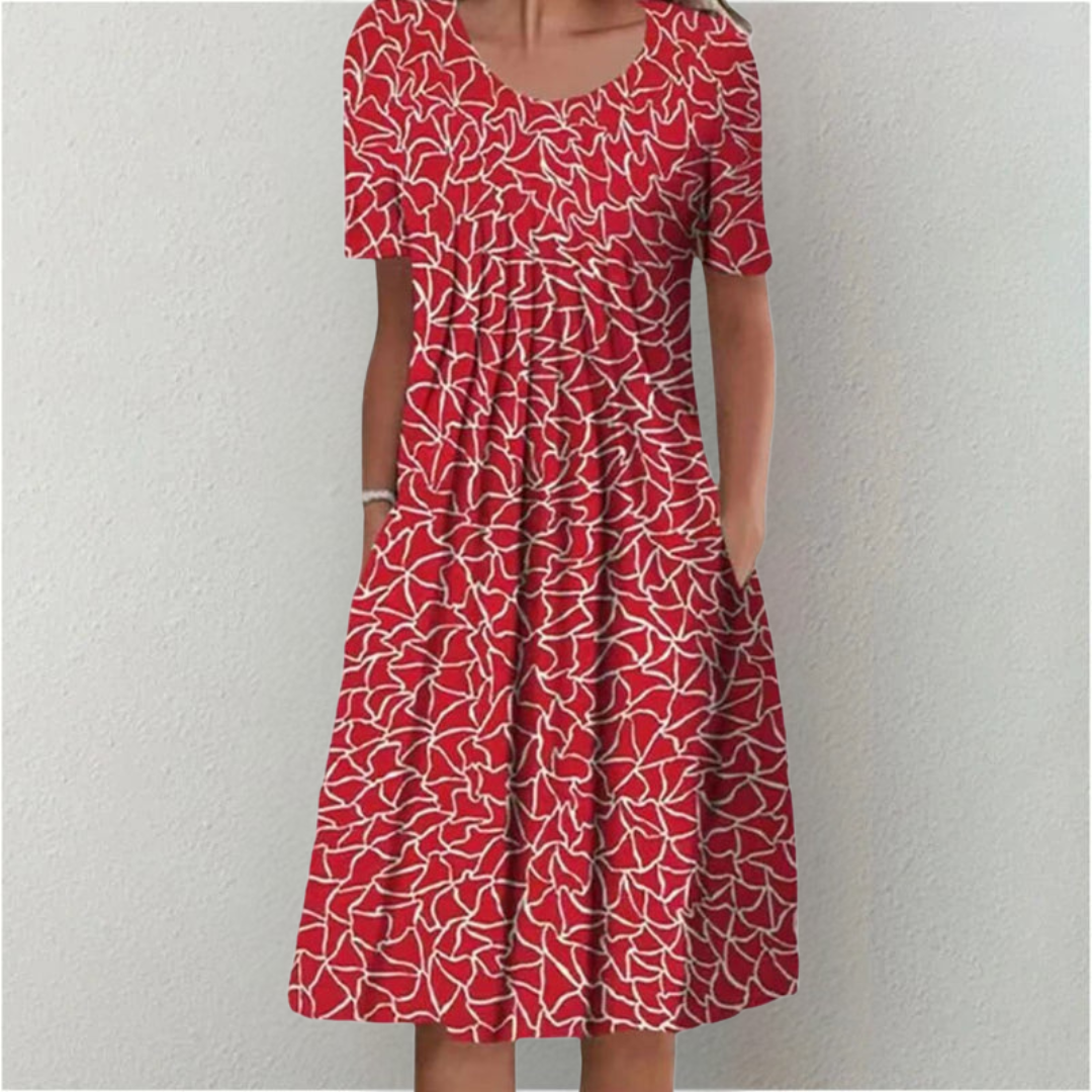 Women's Floral Dress with Pockets for Garden Party