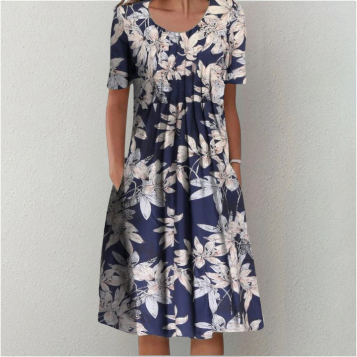 Women's Floral Dress with Pockets for Garden Party