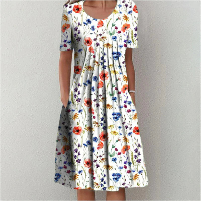 Women's Floral Dress with Pockets for Garden Party