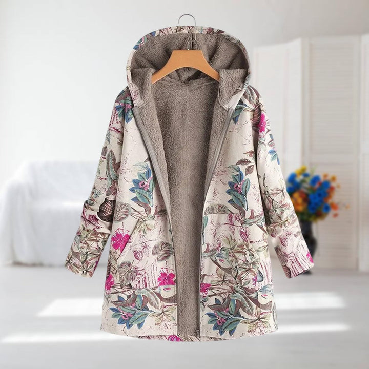 Women's Floral Jacket with Hood for Casual Winter Wardrobe