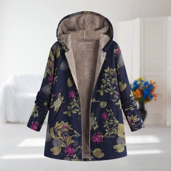 Women's Floral Jacket with Hood for Casual Winter Wardrobe