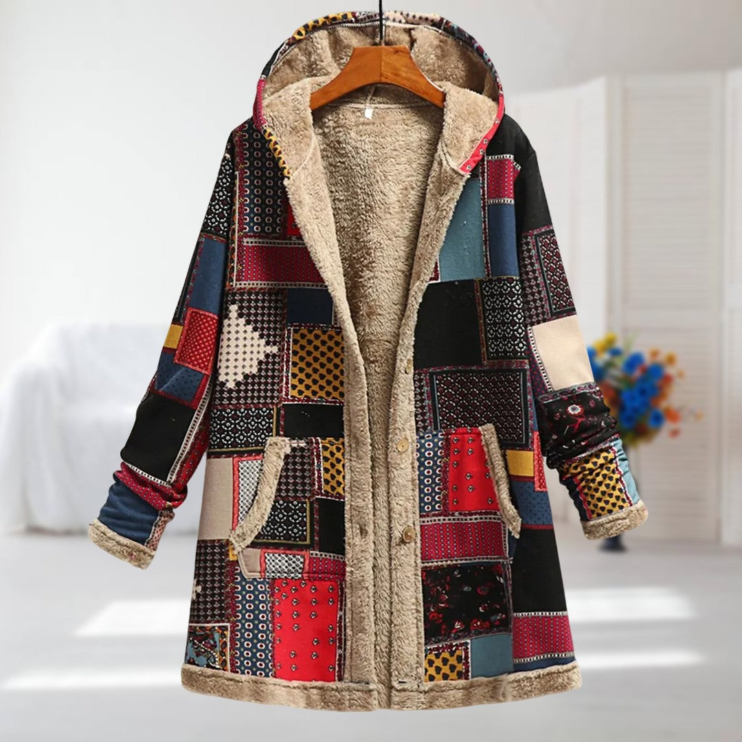 Women's Floral Jacket with Hood for Casual Winter Wardrobe