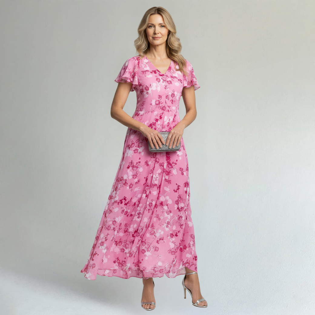 Women’s Floral Maxi Dress V-Neck