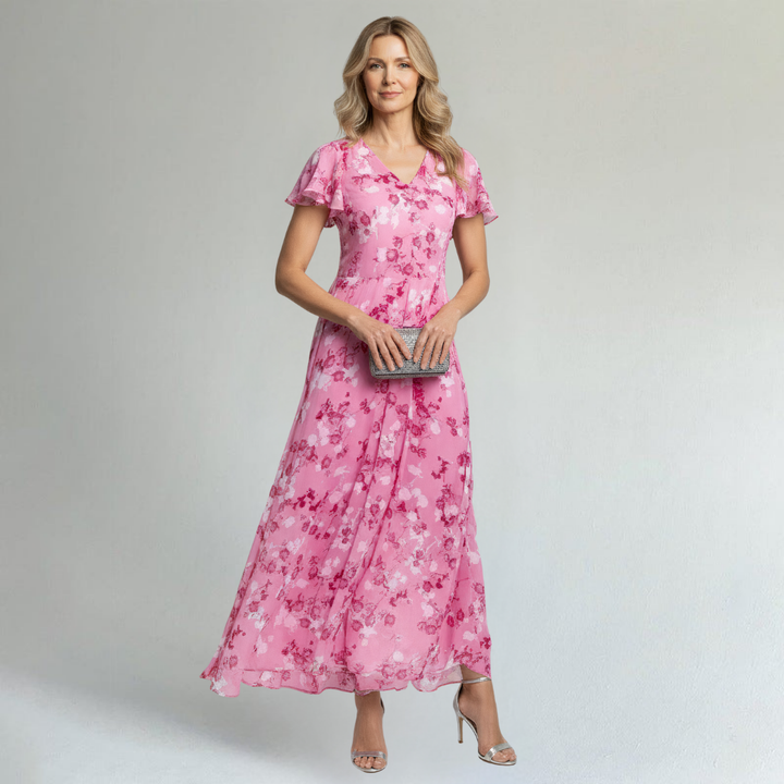 Women’s Floral Maxi Dress V-Neck
