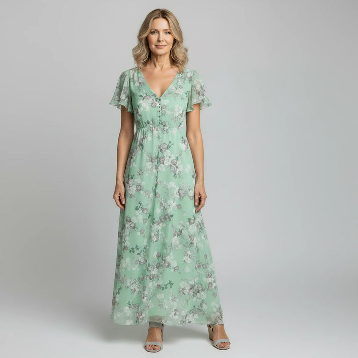 Women’s Floral Maxi Dress V-Neck