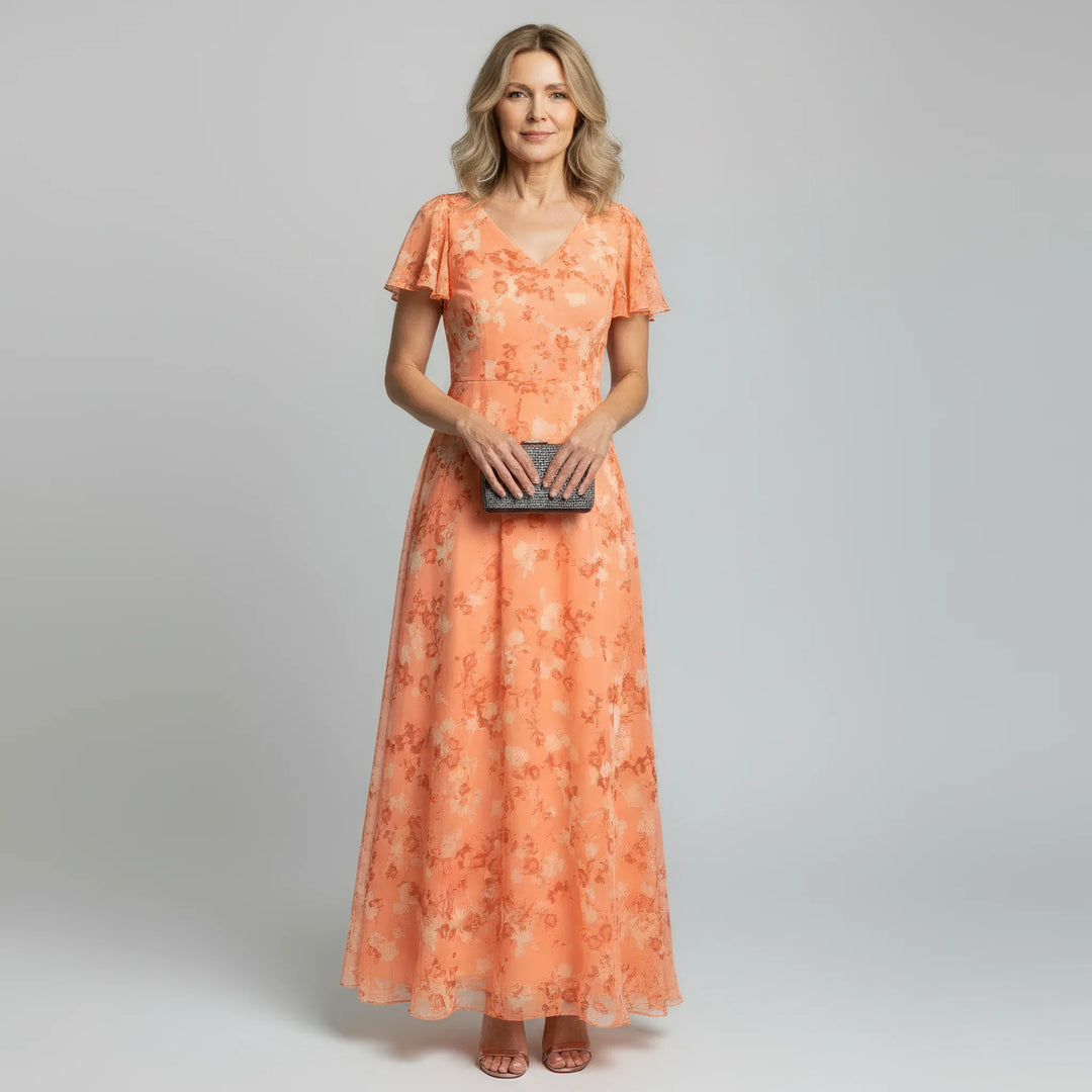 Women’s Floral Maxi Dress V-Neck