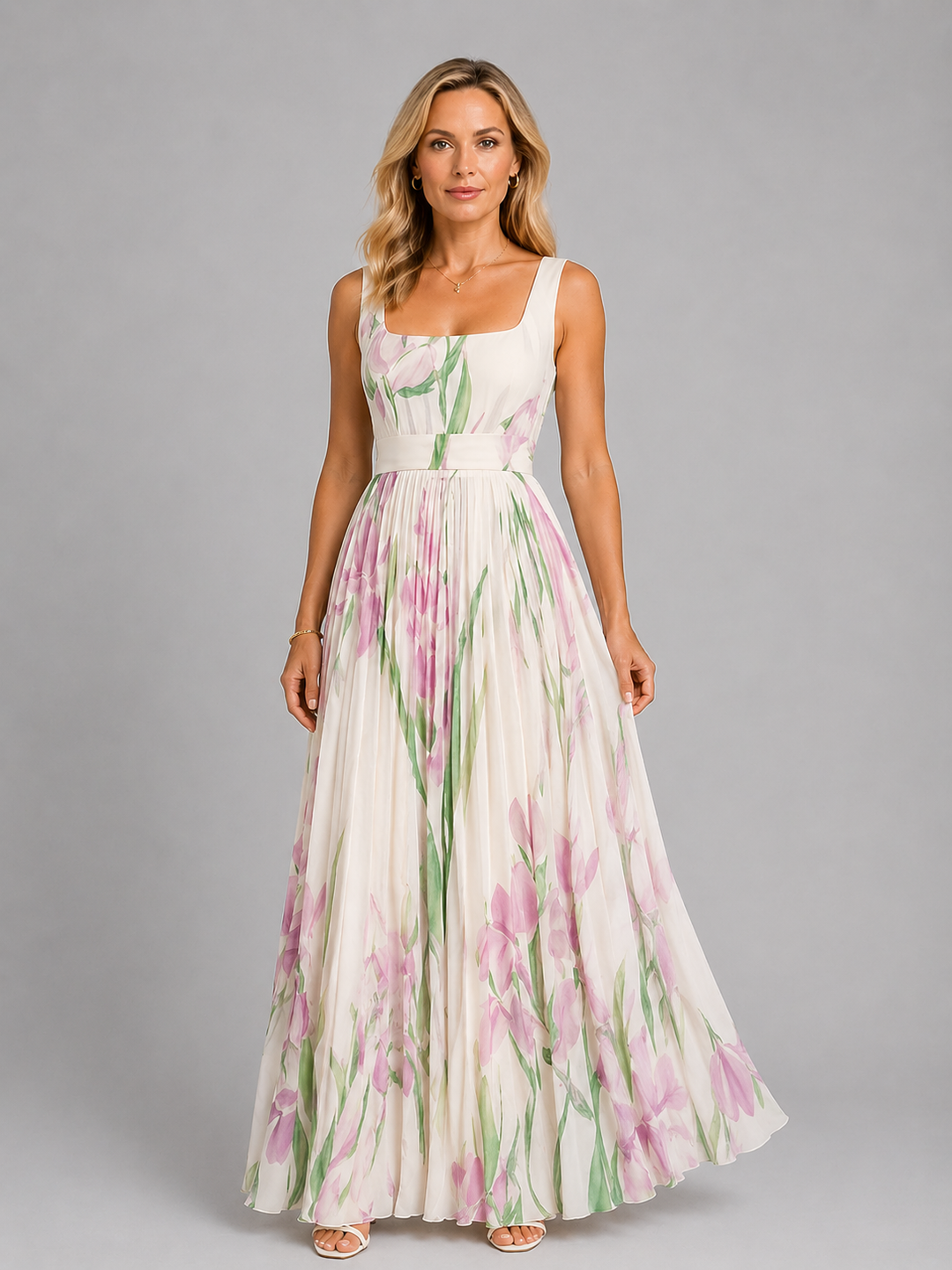 Women’s Floral Maxi Dress with A-Line Fit